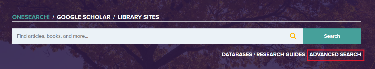 Screenshot of Rod Library Homepage Search Bar