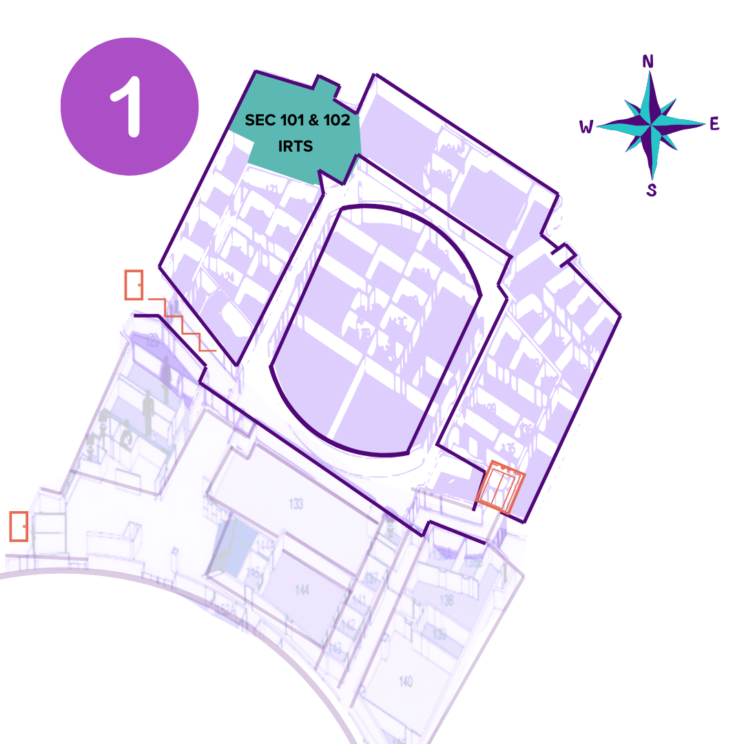 Map of Schindler Education Center 101 and IRTS 102