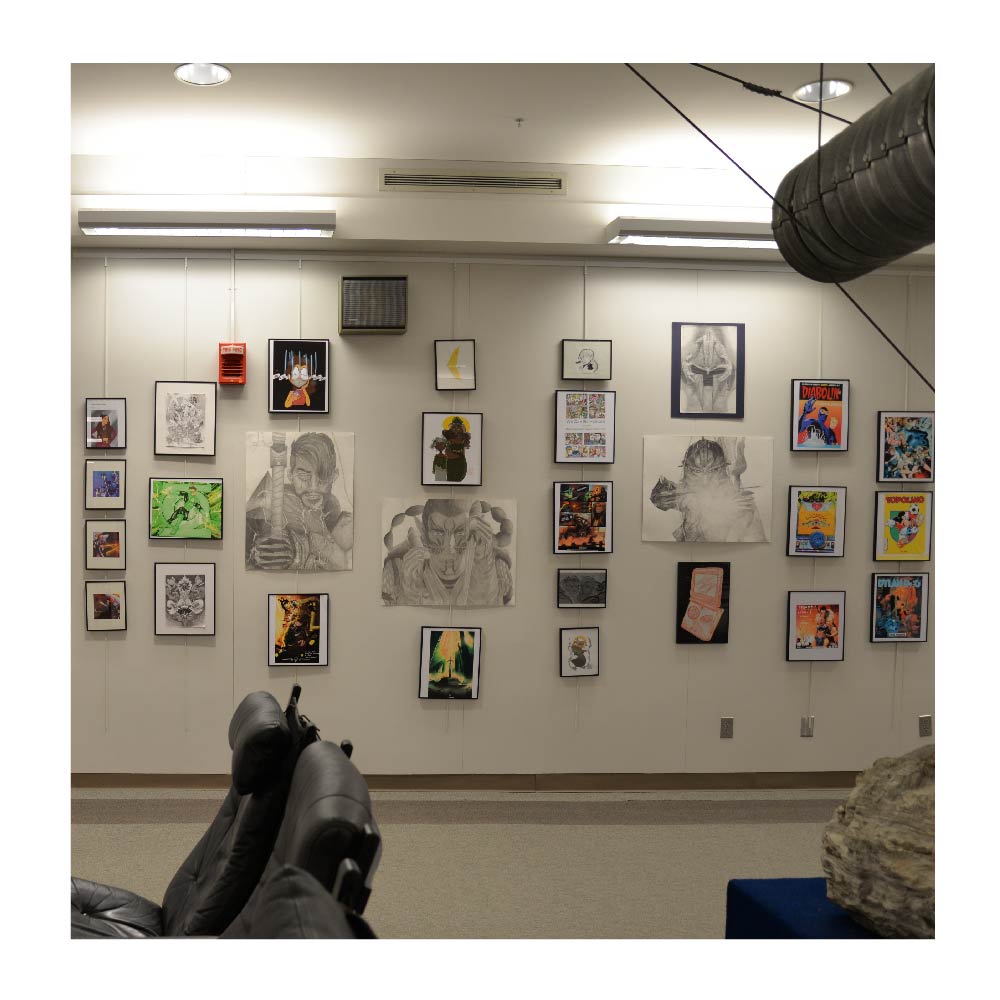 Learning Commons Art Wall exhibit